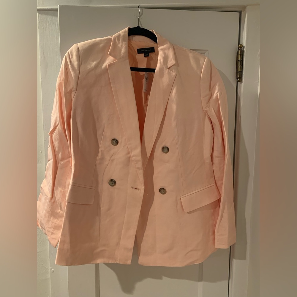 Ann Taylor Linen Blazer - Pale Pink - Size 12